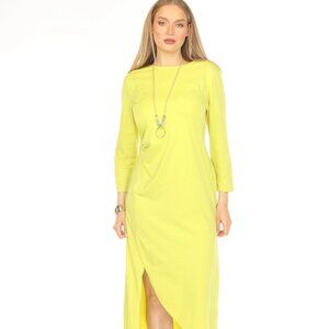 Lime Rouch Designer Pockets Dress